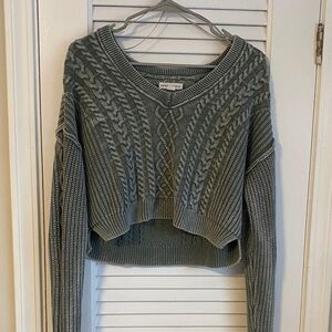 Brandy Melville Olive Cable Knit Sweater